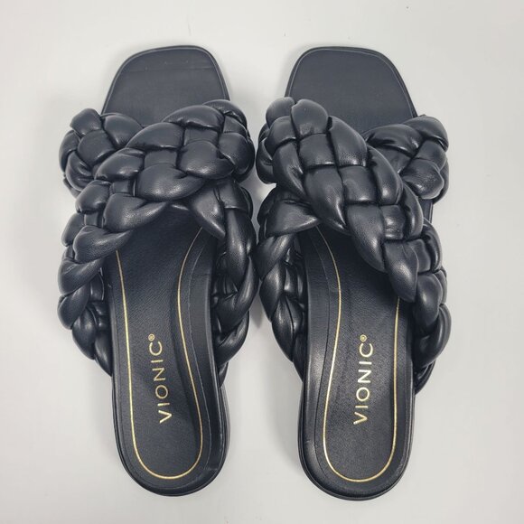Vionic Kalina Women's Black Braided Slide Sandals US Size 8.5 - Picture 5 of 8